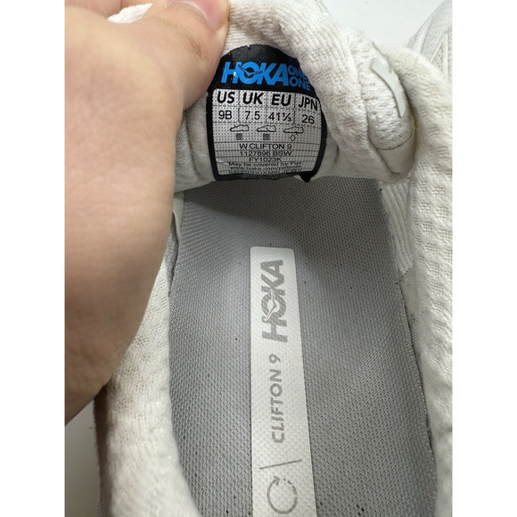 Hoka Clifton 9 White Women's 9 - Picture 14 of 14